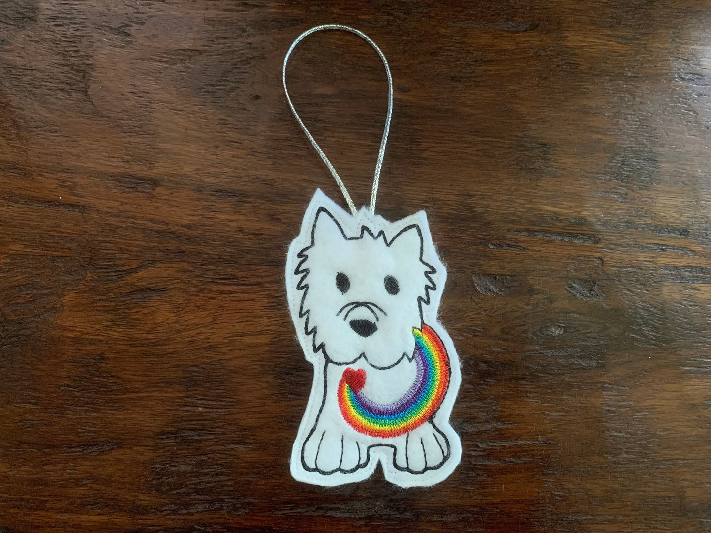 Rainbow Westie ornaments